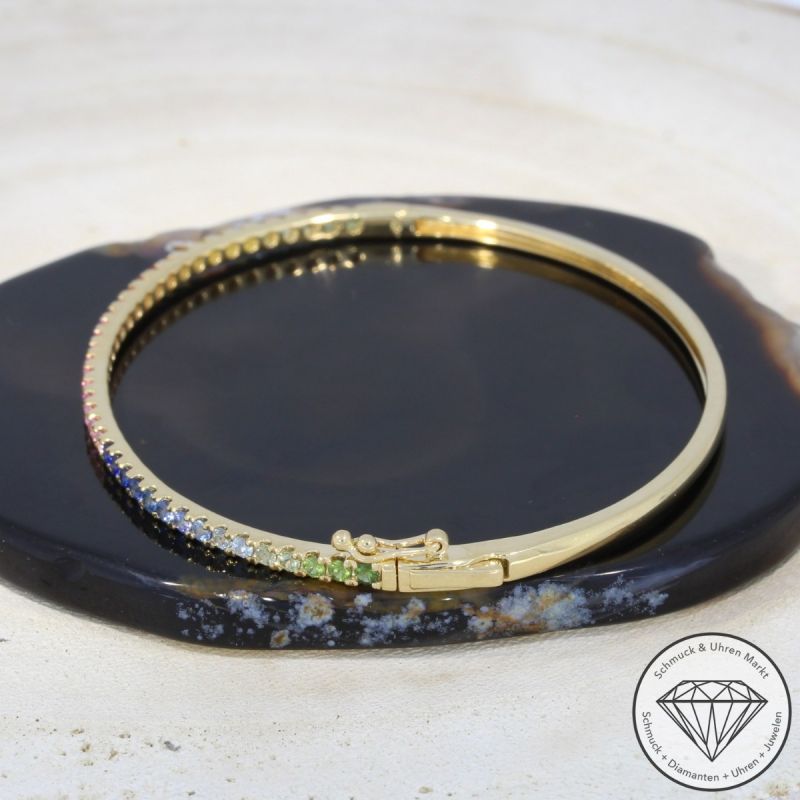 Wert 3550 € Saphir Armreif in 585er 14 K Gelbgold - H1064