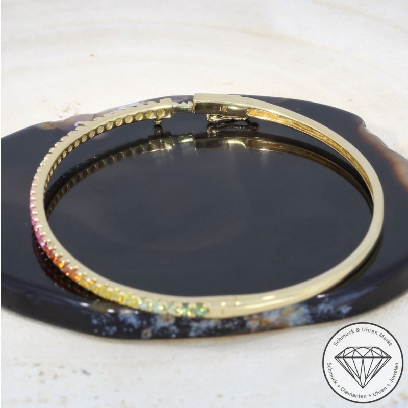 Wert 3550 € Saphir Armreif in 585er 14 K Gelbgold - H1064