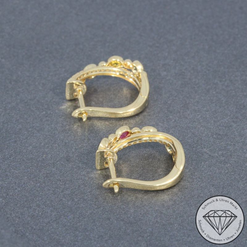 Sale! Wert 2690 € Brillant Saphir Ohrringe in 585er 14 K Gelbgold - 95795