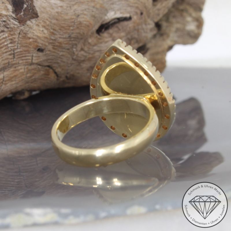 Wert 3790 € Brillant Diamant Perl Ring in 585er 14 K Gelbgold - 95824