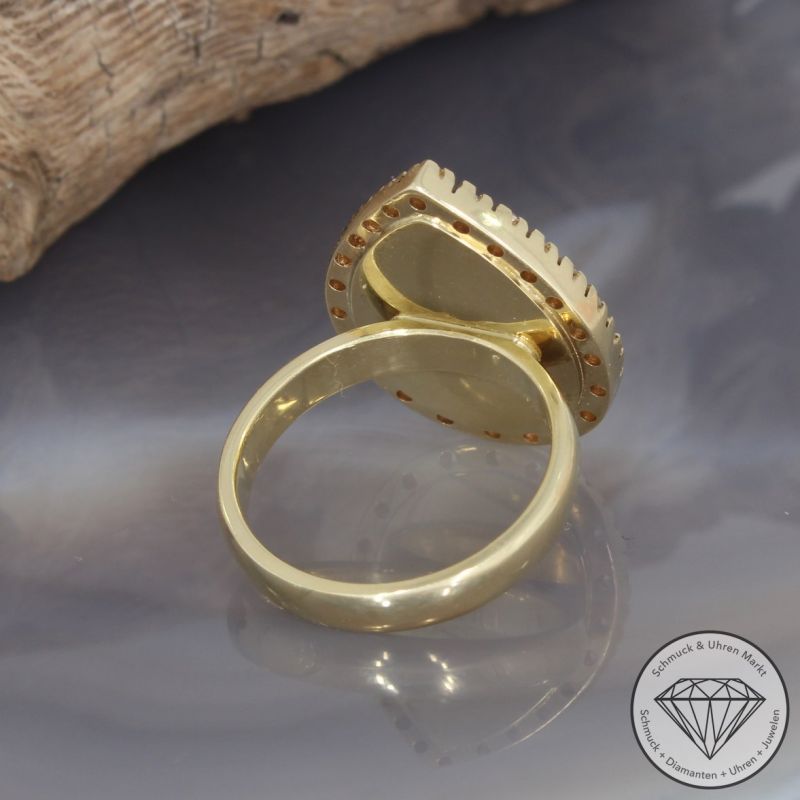 Wert 3790 € Brillant Diamant Perl Ring in 585er 14 K Gelbgold - 95824
