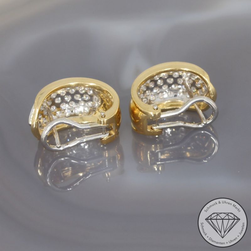 Wert 9200 € Bicolor Brillant Ohrringe (ca. 2,00 carat) in 750er 18 K Gold - 95825