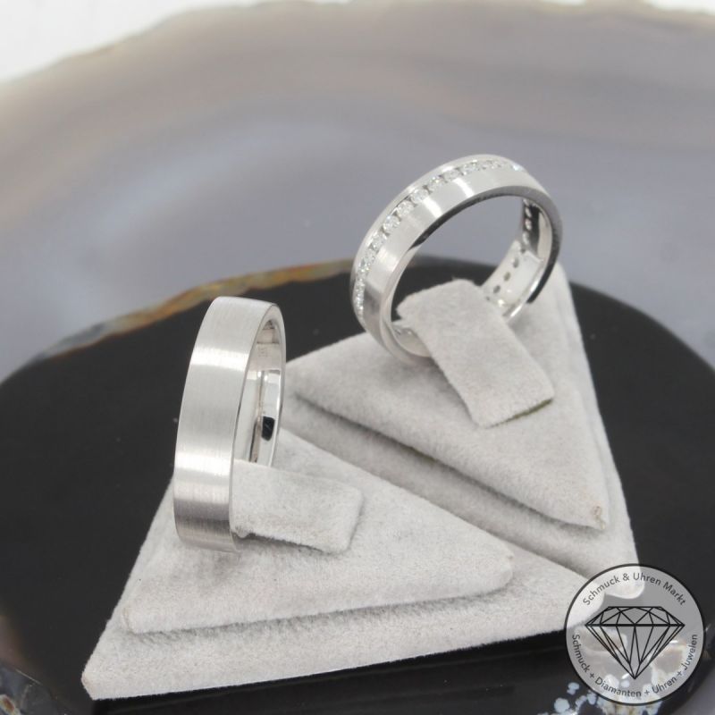 Wert 4190 € Brillant Trauringe (ca. 0,65 carat) in 750er 18 K Weißgold - 95902