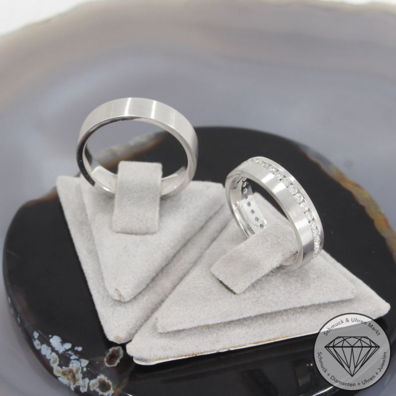 Wert 4190 € Brillant Trauringe (ca. 0,65 carat) in 750er 18 K Weißgold - 95902