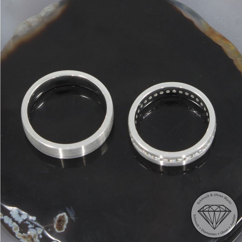 Wert 4190 € Brillant Trauringe (ca. 0,65 carat) in 750er 18 K Weißgold - 95902