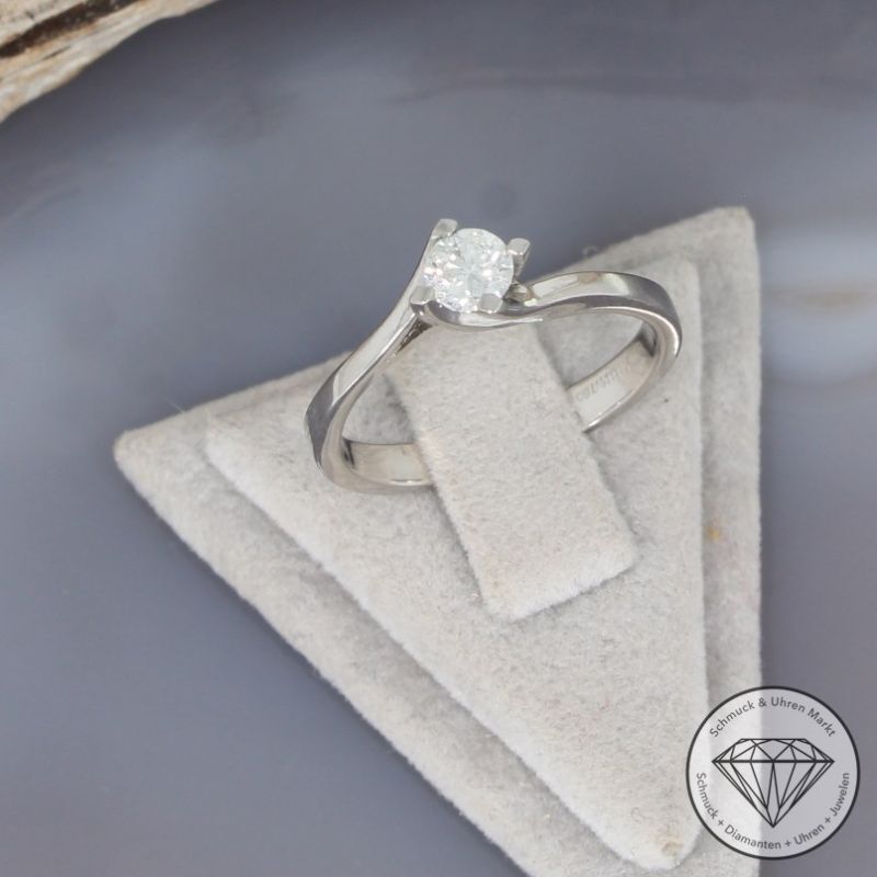 Wert 2250 € Solitär Brillant Ring (ca. 0,30 carat) in 750er 18 K Weißgold - 95942