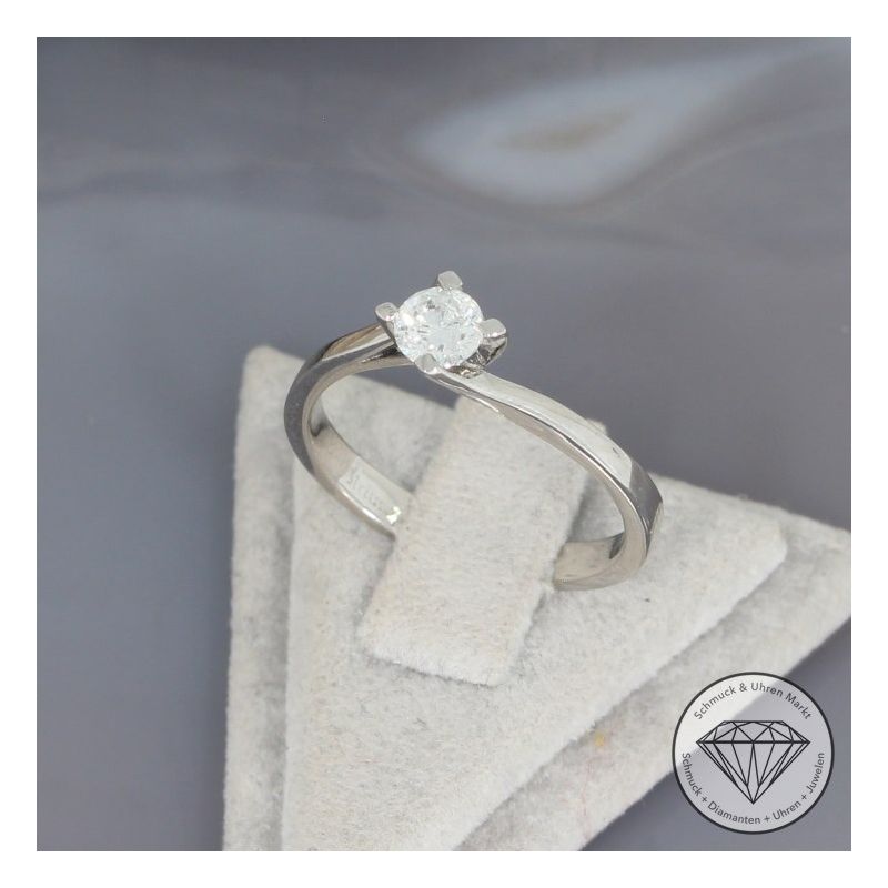 Wert 2250 € Solitär Brillant Ring (ca. 0,30 carat) in 750er 18 K Weißgold - 95942