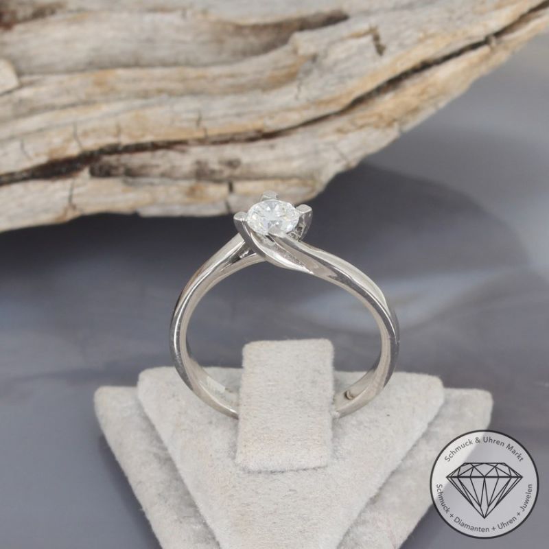 Wert 2250 € Solitär Brillant Ring (ca. 0,30 carat) in 750er 18 K Weißgold - 95942
