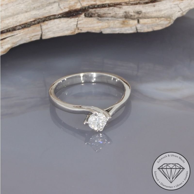 Wert 2250 € Solitär Brillant Ring (ca. 0,30 carat) in 750er 18 K Weißgold - 95942
