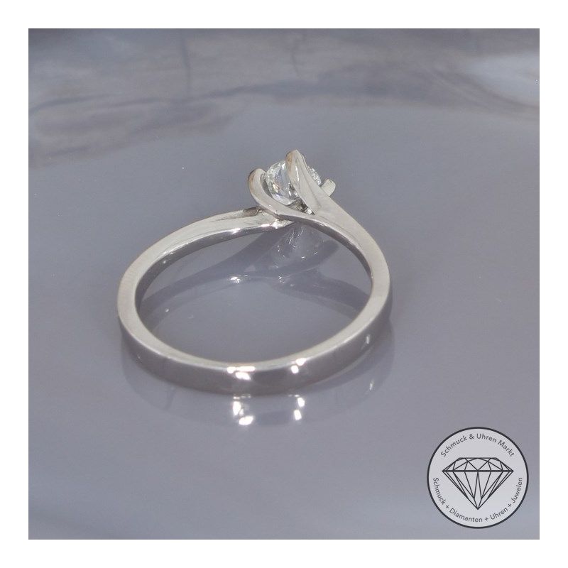 Wert 2250 € Solitär Brillant Ring (ca. 0,30 carat) in 750er 18 K Weißgold - 95942
