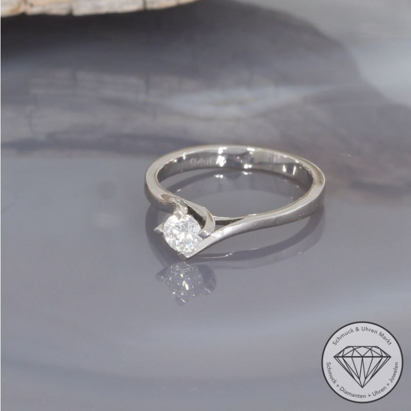 Wert 2250 € Solitär Brillant Ring (ca. 0,30 carat) in 750er 18 K Weißgold - 95942
