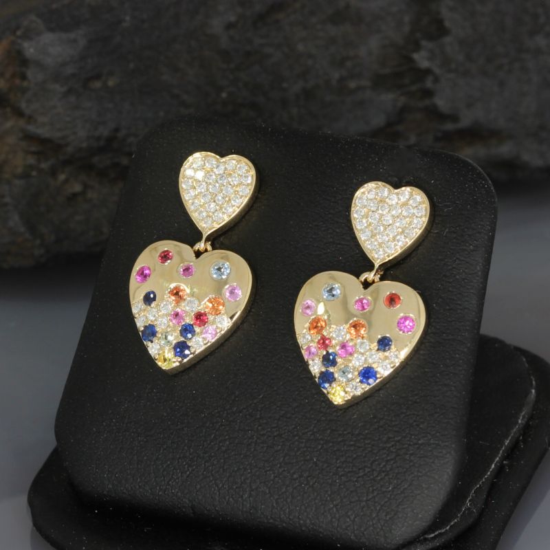 Wert 2250 € Brillant Saphir Ohrringe in 585er 14 K Gelbgold - H1040