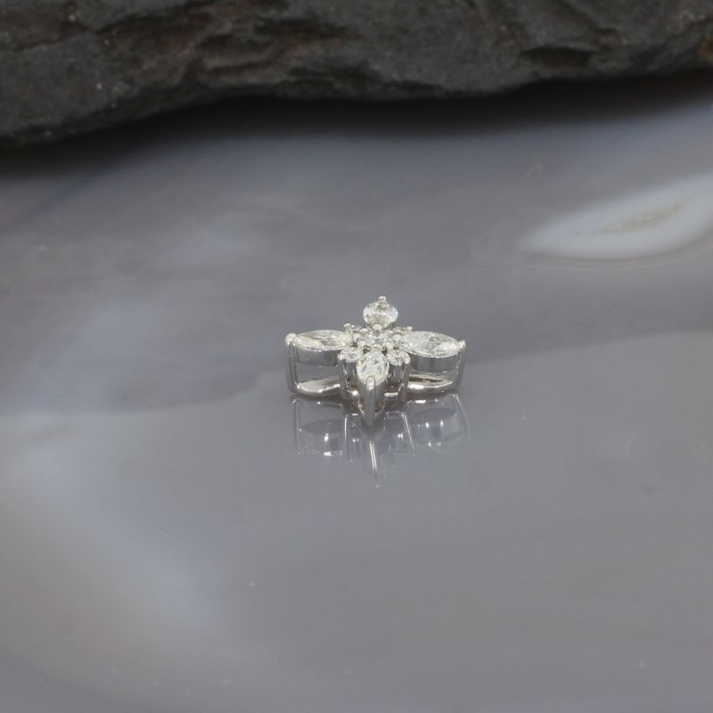 Wert 1650 € Brillant Diamant Anhänger  in 585er 14 K Weißgold - H1847
