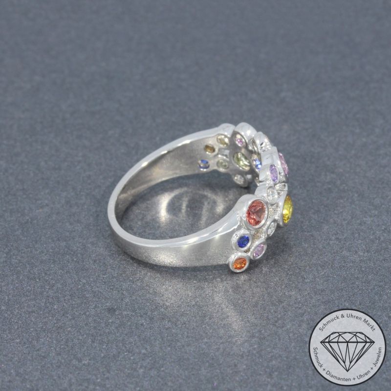 Wert 2900 € Brillant Saphir Ring in 585er 14 K Weißgold Gr.54 - H1392