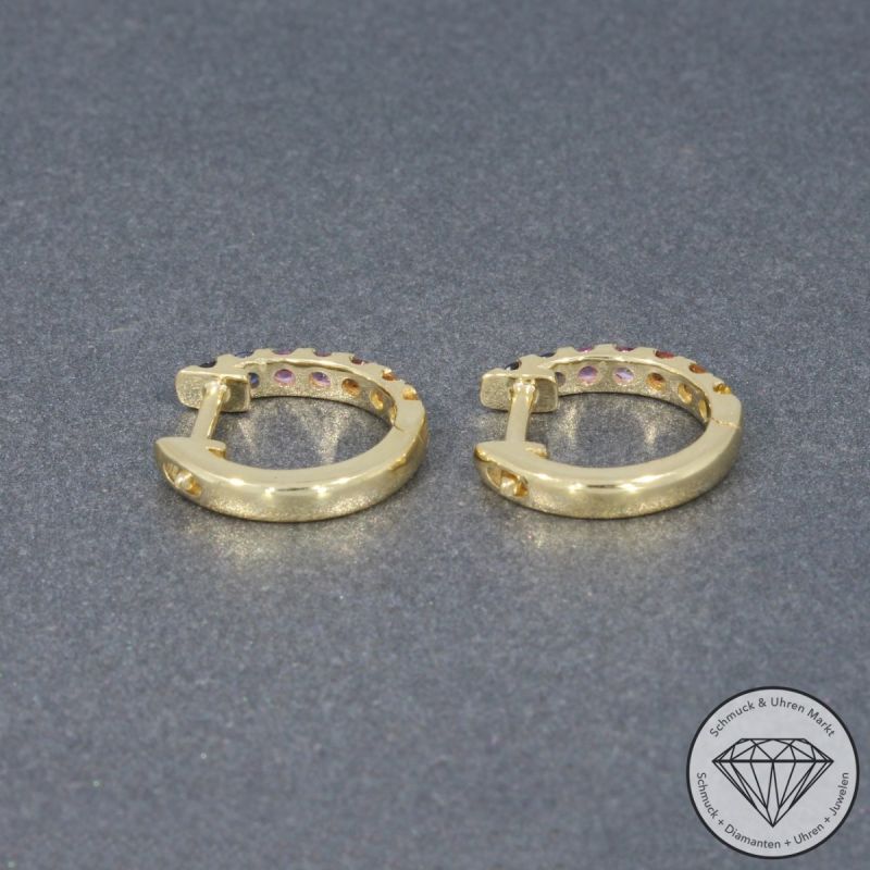 Wert 1080 € Saphir Creolen (0,59 carat) in 585er 14 K Gelbgold - H1317