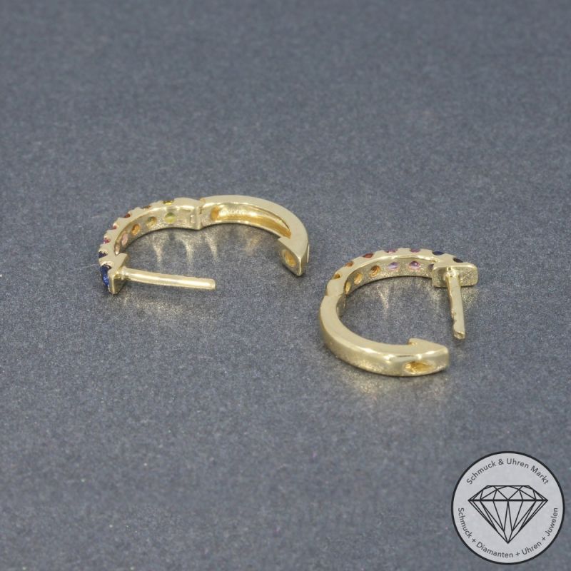 Wert 1080 € Saphir Creolen (0,59 carat) in 585er 14 K Gelbgold - H1317