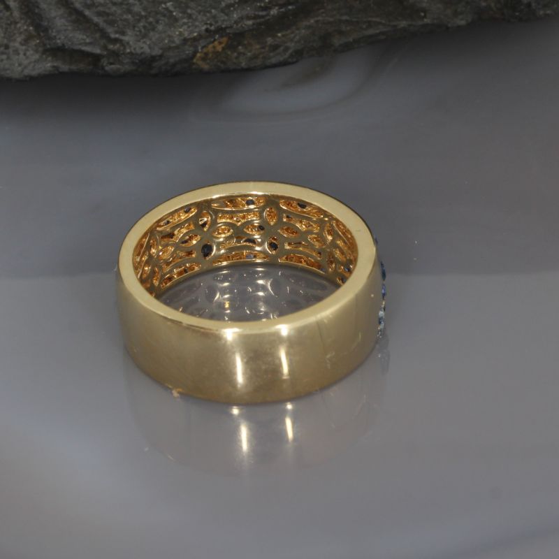 Wert 3190 € Saphir Ring (1,11 carat) in 585er 14 K Gelbgold Gr.58 - H749