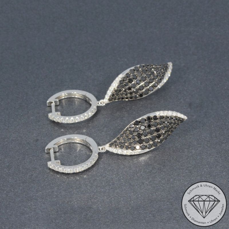 Wert 3950 € Brillant Diamant Ohrringe in 585er 14 K Weißgold - H1199