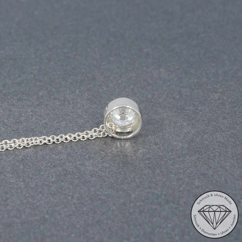 Wert 2750 € Solitär Brillant Anhänger mit Kette (0,40 carat) in 585er 14 K Weißgold - H1071