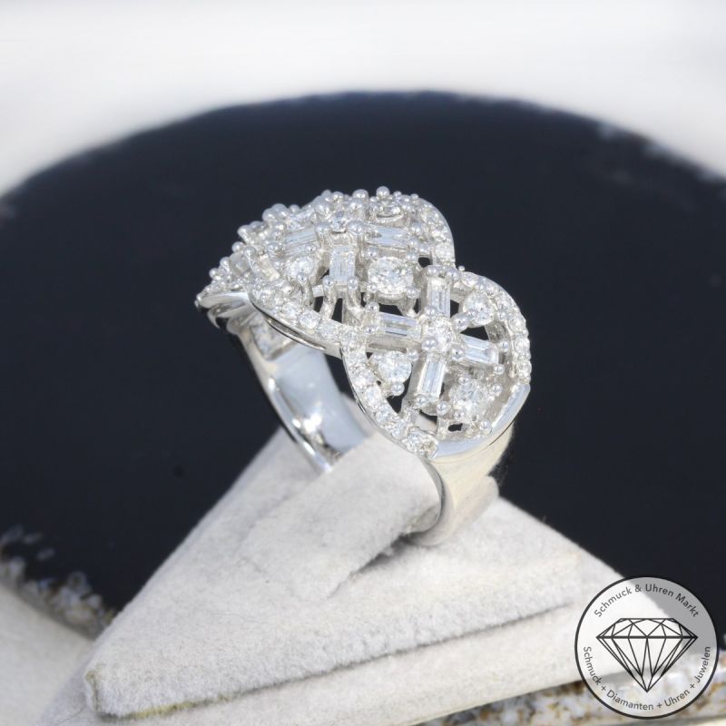 Wert 5750 € Brillant Diamant Ring in 585er 14 K Weißgold - H222