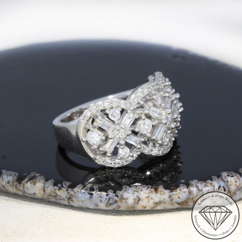 Wert 5750 € Brillant Diamant Ring in 585er 14 K Weißgold - H222