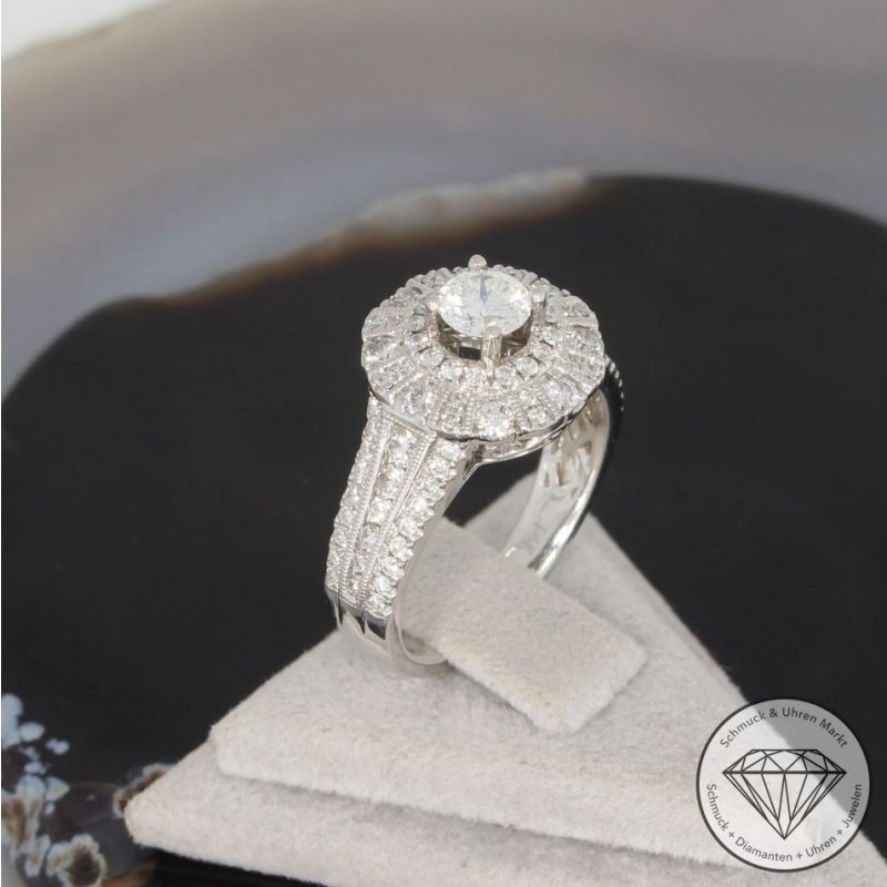 Wert 6290 € Brillant Ring (1,35 carat) in 585er 14 K Weißgold - H1249