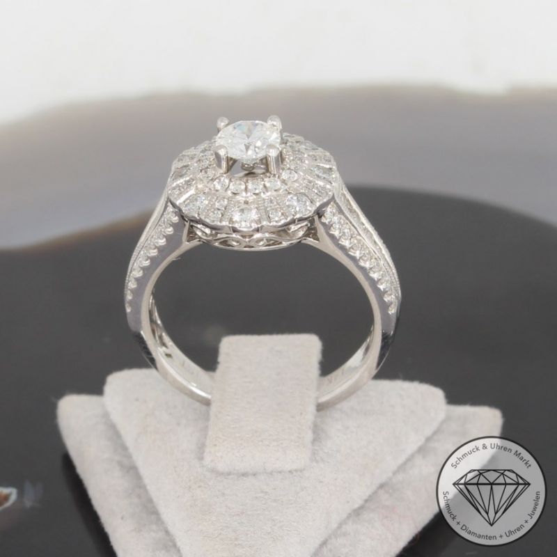 Wert 6290 € Brillant Ring (1,35 carat) in 585er 14 K Weißgold - H1249