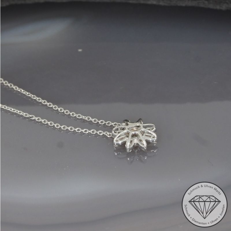 Wert 1090 € Brillant Diamant Anhänger mit Kette in 750er 18 K Weißgold - 96331