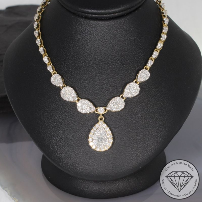 Wert 16690 € Brillant Collier (5,30 carat) in 750er 18 K Gelbgold - 96355