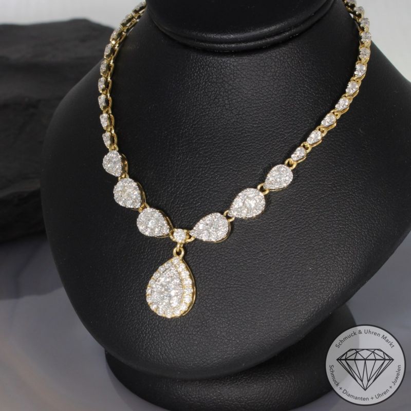 Wert 16690 € Brillant Collier (5,30 carat) in 750er 18 K Gelbgold - 96355