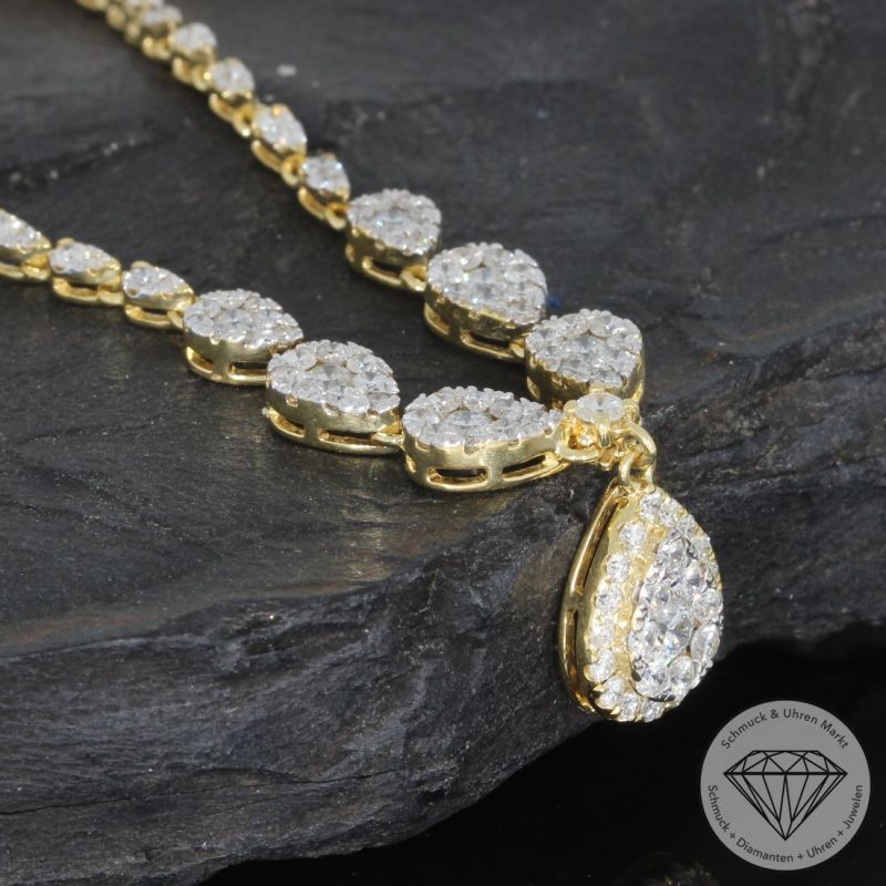 Wert 16690 € Brillant Collier (5,30 carat) in 750er 18 K Gelbgold - 96355