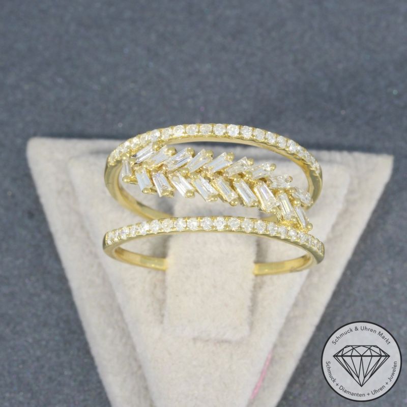 Wert 2350 € Brillant Diamant Ring in 750er 18 K Gelbgold - 96382