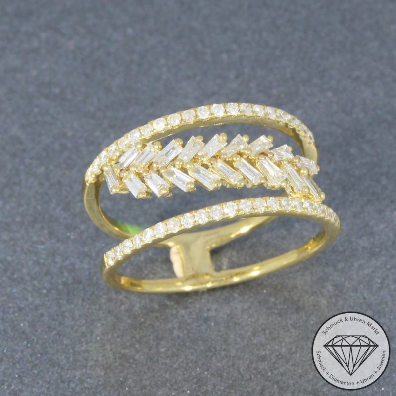 Wert 2350 € Brillant Diamant Ring in 750er 18 K Gelbgold - 96382