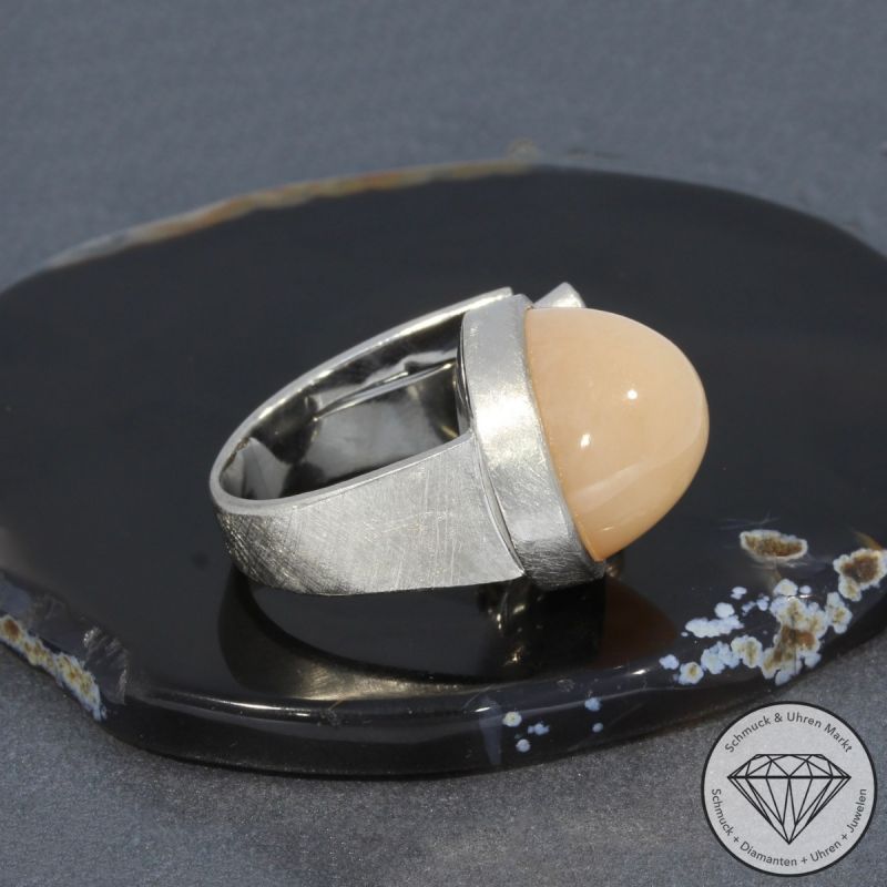 Sale! Wert 4790 € Brillant Saphir Mondstein Ring in 750er 18 K Weißgold - 96398