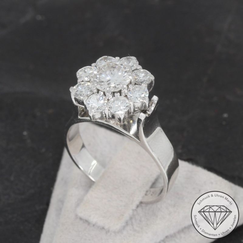 Sale! Wert 6990 € Brillant Ring (ca. 1,55 carat) in 750er 18 K Weißgold - 96406