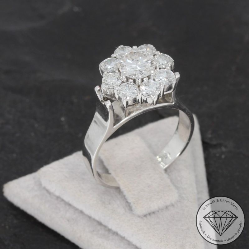 Sale! Wert 6990 € Brillant Ring (ca. 1,55 carat) in 750er 18 K Weißgold - 96406