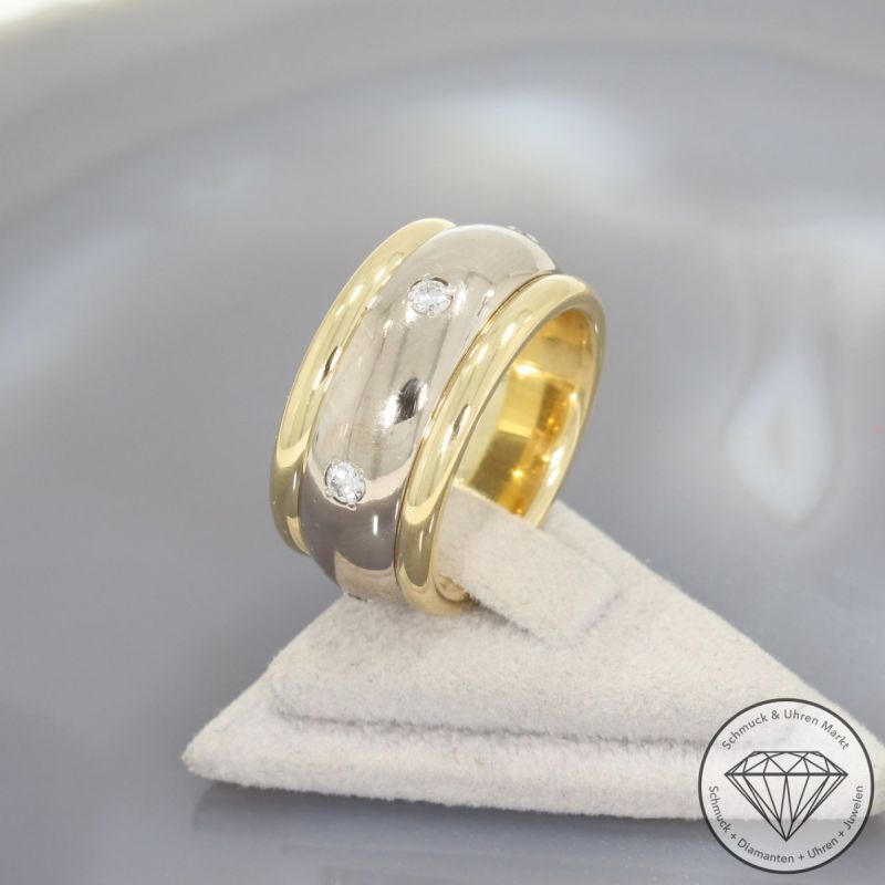 Wert 5900 € Bicolor Brillant Drehring (ca. 0,42 carat) in 750er 18 K Gold - 96415