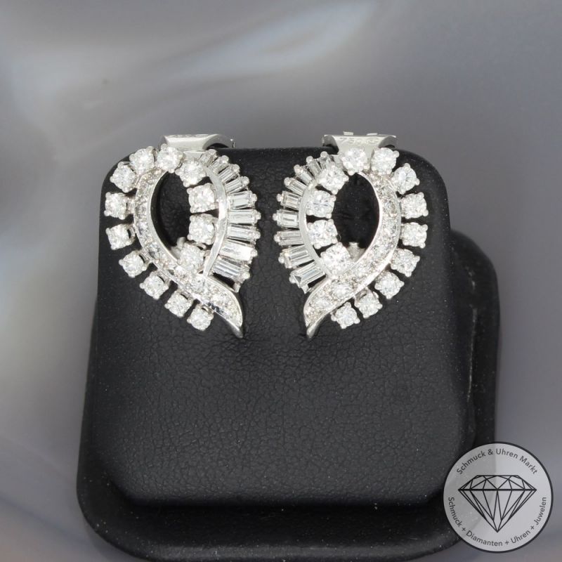 Sale! Wert 4990 € Brillant Diamant Ohrringe in 750er 18 K Weißgold - 96439