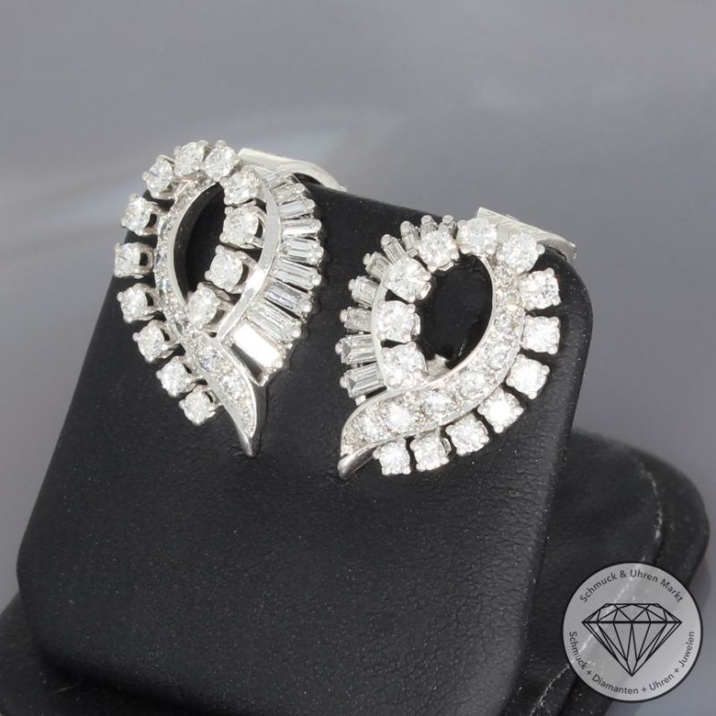 Sale! Wert 4990 € Brillant Diamant Ohrringe in 750er 18 K Weißgold - 96439