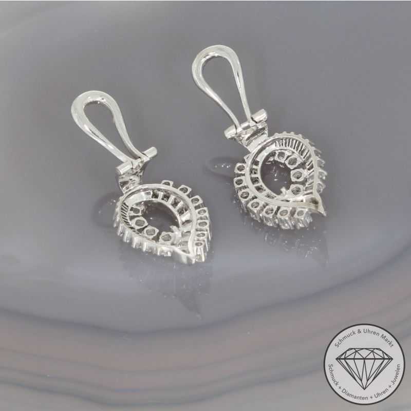 Sale! Wert 4990 € Brillant Diamant Ohrringe in 750er 18 K Weißgold - 96439