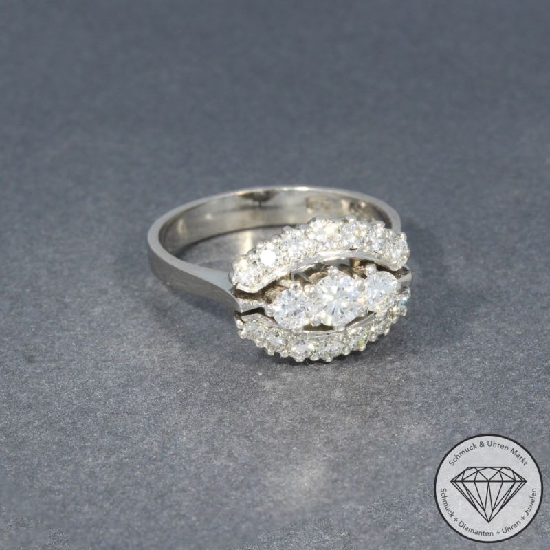 Wert 3700 € Brillant Ring (ca. 0,83 carat) in 750er 18 K Weißgold - 96458