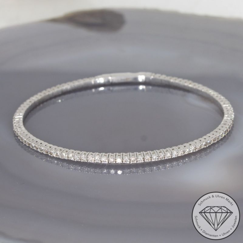 Wert 7150 € Brillant Armreif (2,00 carat) in 585er 14 K Weißgold - H1220