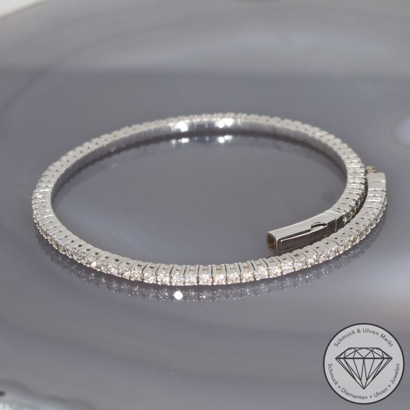 Wert 7150 € Brillant Armreif (2,00 carat) in 585er 14 K Weißgold - H1220