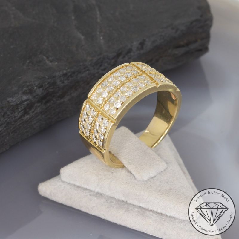 Wert 3250 € Brillant Ring (1,00 carat) in 417er 10 K Gelbgold Gr.62 - H1194