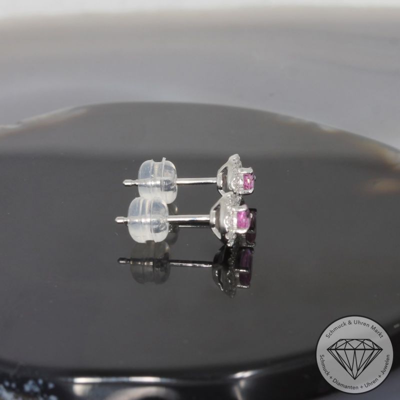 Wert 950 € Brillant Saphir Ohrstecker in 900er Platin - H1740