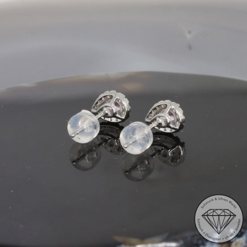 Wert 950 € Brillant Saphir Ohrstecker in 900er Platin - H1740