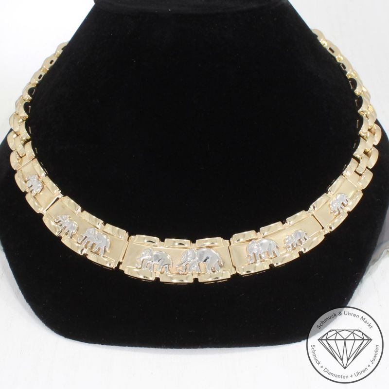 Wert 17990 € Bicolor Collier (121,00 Gramm) in 585er 14 K Gold - 96571