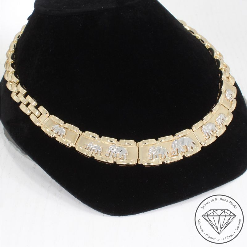 Wert 17990 € Bicolor Collier (121,00 Gramm) in 585er 14 K Gold - 96571