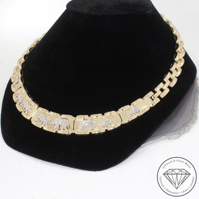 Wert 17990 € Bicolor Collier (121,00 Gramm) in 585er 14 K Gold - 96571