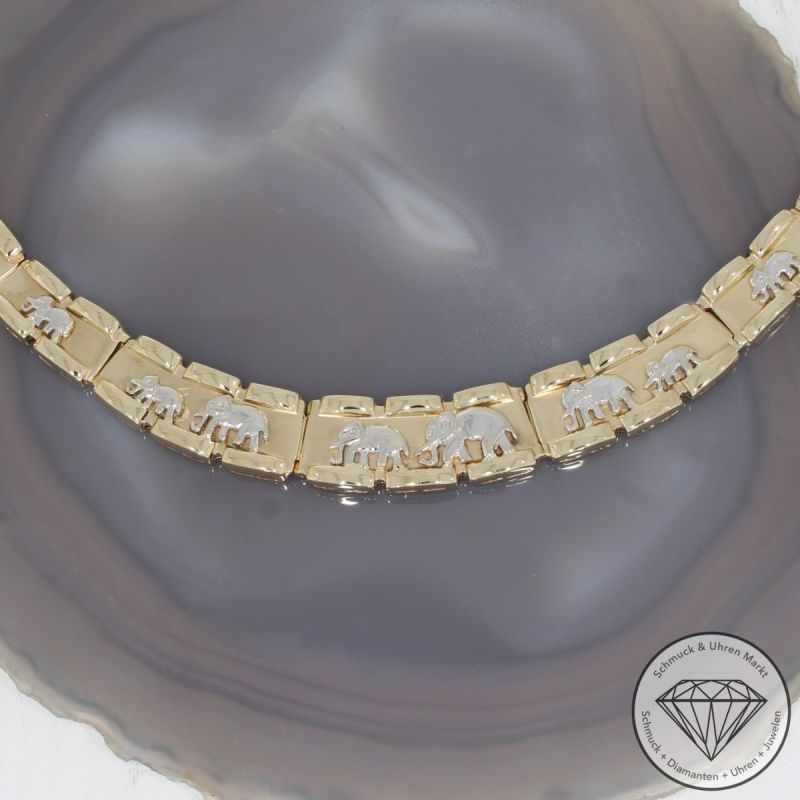 Wert 17990 € Bicolor Collier (121,00 Gramm) in 585er 14 K Gold - 96571